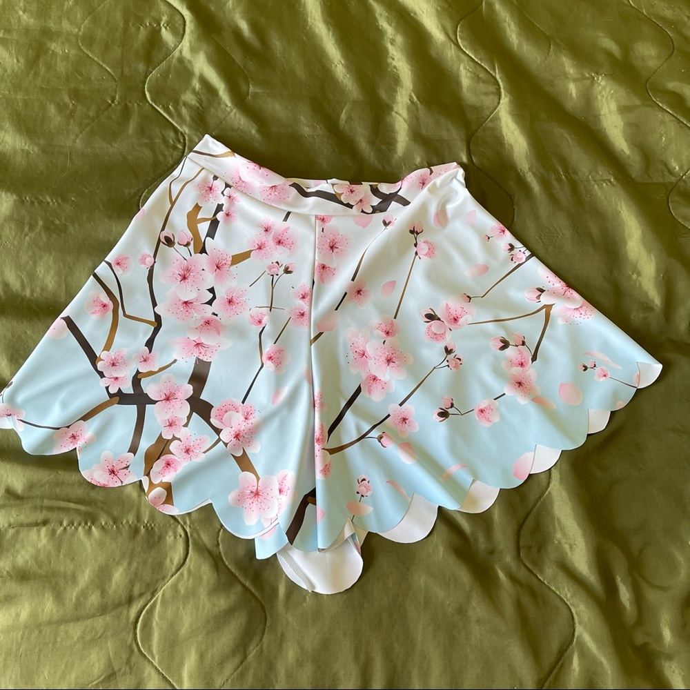 Black Milk Cherry Blossom Blue Shorties size M